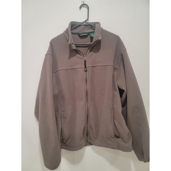 L.L. Bean Other - LL Bean Polartec Fleece Jacket Mens Large Tall Brown Full Zip Outdoor Pullover